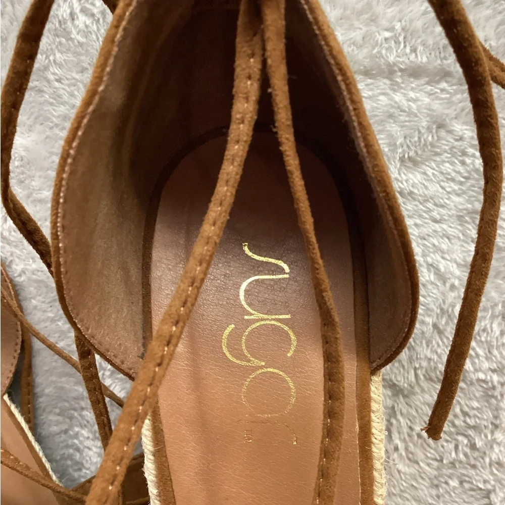 Sugar‎ Tan Espadrille Wedge Sandals